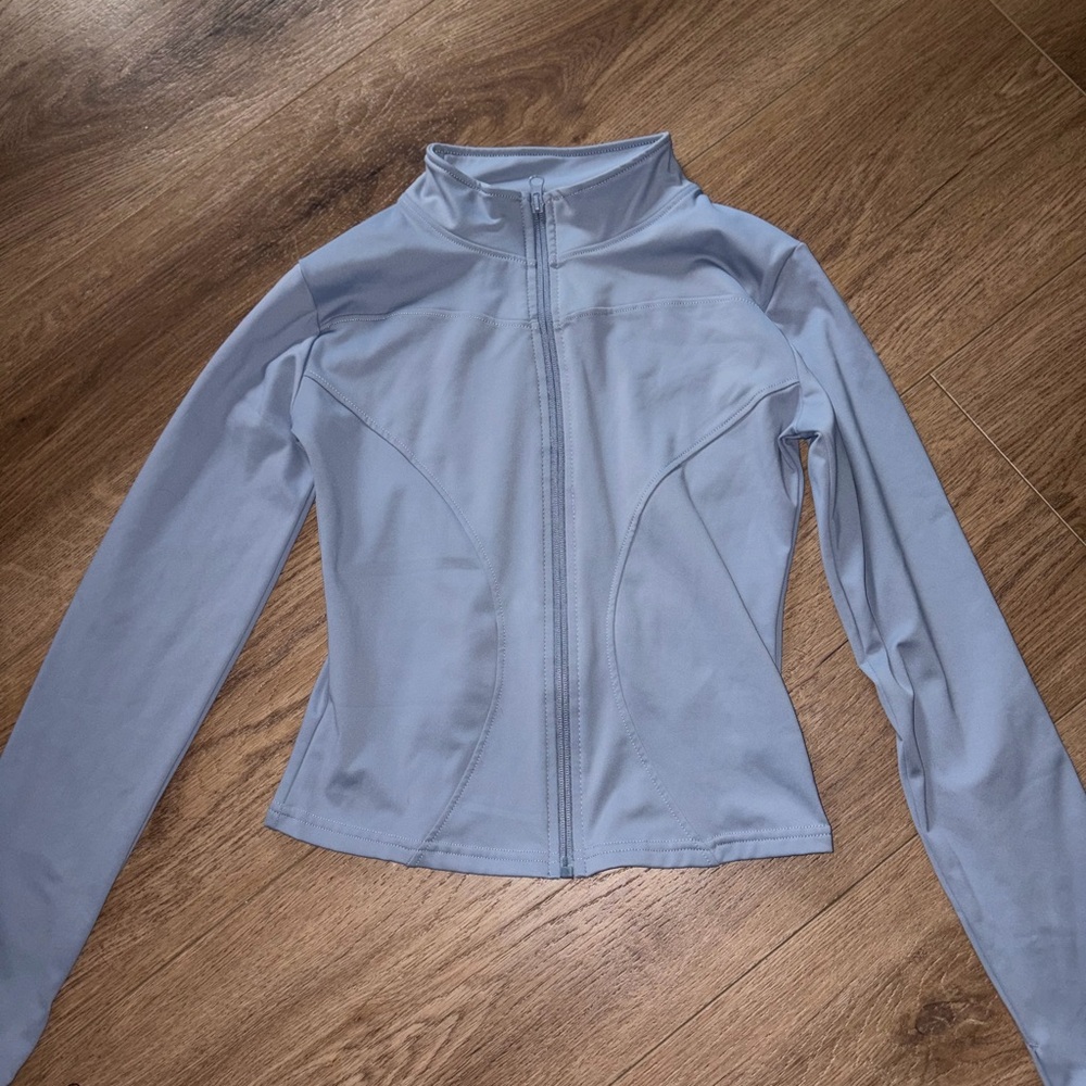 Light Blue Zip-Up Athletic Jacket